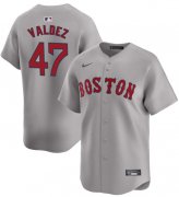 Cheap Men's Boston Red Sox #47 Enmanuel Valdez Gray Cool Base Stitched Baseball Jersey