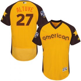 Wholesale Cheap Astros #27 Jose Altuve Gold Flexbase Authentic Collection 2016 All-Star American League Stitched MLB Jersey
