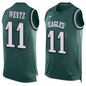 Wholesale Cheap Nike Eagles #11 Carson Wentz Midnight Green Team Color Men\'s Stitched NFL Limited Tank Top Jersey