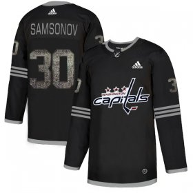 Wholesale Cheap Adidas Capitals #30 Ilya Samsonov Black_1 Authentic Classic Stitched NHL Jersey