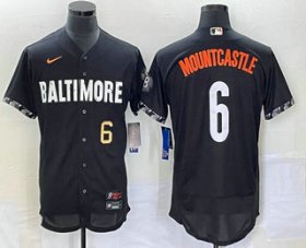 Wholesale Cheap Men\'s Baltimore Orioles #6 Ryan Mountcastle Number Black 2023 City Connect Flex Base Stitched Jersey1