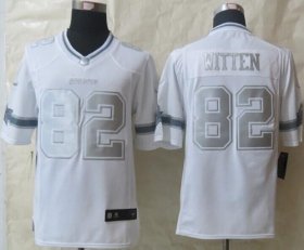 Wholesale Cheap Nike Cowboys #82 Jason Witten White Men\'s Stitched NFL Limited Platinum Jersey