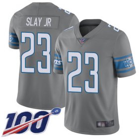 Wholesale Cheap Nike Lions #23 Darius Slay Jr Gray Men\'s Stitched NFL Limited Rush 100th Season Jersey
