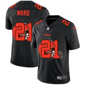 Wholesale Cheap Cleveland Browns #21 Denzel Ward Men\'s Nike Team Logo Dual Overlap Limited NFL Jersey Black