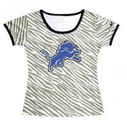 Wholesale Cheap Women's Detroit Lions Sideline Legend Authentic Logo Zebra Stripes T-Shirt