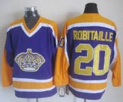 Wholesale Cheap Kings #20 Luc Robitaille Purple CCM Throwback Stitched NHL Jersey