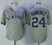 Wholesale Cheap Yankees #24 Gary Sanchez Grey New Cool Base Stitched MLB Jersey