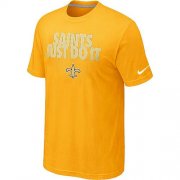 Wholesale Cheap Nike New Orleans Saints Just Do It Yellow T-Shirt