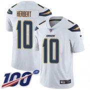 Wholesale Cheap Nike Chargers #10 Justin Herbert White Men's Stitched NFL 100th Season Vapor Untouchable Limited Jersey