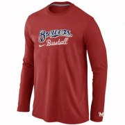 Wholesale Cheap Milwaukee Brewers Long Sleeve MLB T-Shirt Red