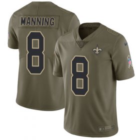 Wholesale Cheap Nike Saints #8 Archie Manning Olive Men\'s Stitched NFL Limited 2017 Salute To Service Jersey