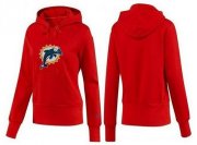 Wholesale Cheap Women's Miami Dolphins Logo Pullover Hoodie Red