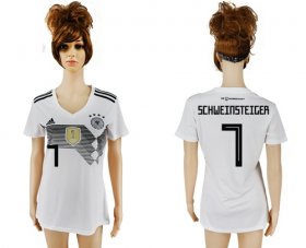 Wholesale Cheap Women\'s Germany #7 Schweinsteiger White Home Soccer Country Jersey