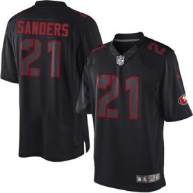 Wholesale Cheap Nike 49ers #21 Deion Sanders Black Men\'s Stitched NFL Impact Limited Jersey