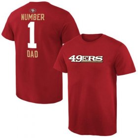 Wholesale Cheap Men\'s San Francisco 49ers Pro Line College Number 1 Dad T-Shirt Red