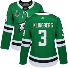 Cheap Adidas Stars #3 John Klingberg Green Home Authentic Women\'s 2020 Stanley Cup Final Stitched NHL Jersey