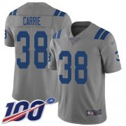 Wholesale Cheap Nike Colts #38 T.J. Carrie Gray Men's Stitched NFL Limited Inverted Legend 100th Season Jersey