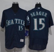 Wholesale Cheap Mariners #15 Kyle Seager Navy Blue Flexbase Authentic Collection Stitched MLB Jersey