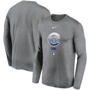 Wholesale Cheap Men's Chicago Cubs Nike Charcoal Authentic Collection Legend Performance Long Sleeve T-Shirt