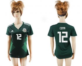 Wholesale Cheap Women\'s Mexico #12 Cota Home Soccer Country Jersey