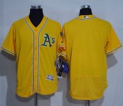 Wholesale Cheap Athletics Blank Gold Flexbase Authentic Collection Stitched MLB Jersey