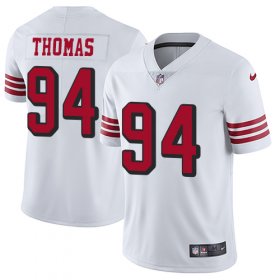 Wholesale Cheap Nike 49ers #94 Solomon Thomas White Rush Men\'s Stitched NFL Vapor Untouchable Limited Jersey