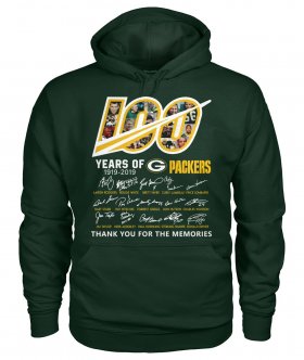 Wholesale Cheap Green Bay Packers 100 Seasons Memories Pullover Hoodie Green