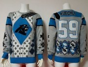 Wholesale Cheap Nike Panthers #59 Luke Kuechly Blue/Grey Men's Ugly Sweater