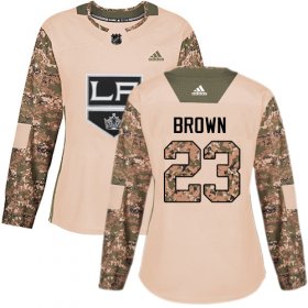 Wholesale Cheap Adidas Kings #23 Dustin Brown Camo Authentic 2017 Veterans Day Women\'s Stitched NHL Jersey