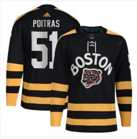 Cheap Men\'s Boston Bruins #51 Matthew Poitras Black Winter Classic Primegreen Stitched Jersey