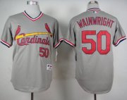 Wholesale Cheap Cardinals #50 Adam Wainwright Grey 1978 Turn Back The Clock Stitched MLB Jersey