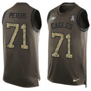 Wholesale Cheap Nike Eagles #71 Jason Peters Green Men's Stitched NFL Limited Salute To Service Tank Top Jersey