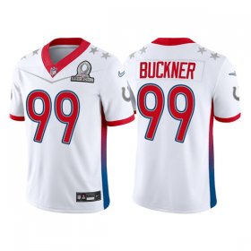 Wholesale Cheap Men\'s Indianapolis Colts #99 DeForest Buckner 2022 White AFC Pro Bowl Stitched Jersey