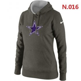Wholesale Cheap Women\'s Dallas Cowboys Logo Pullover Hoodie Dark Grey