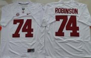 Wholesale Cheap Men's Alabama Crimson Tide #74 Cam Robinson White Limited Stitched College Football Nike NCAA Jersey