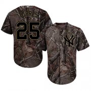 Wholesale Cheap Yankees #25 Gleyber Torres Camo Realtree Collection Cool Base Stitched MLB Jersey