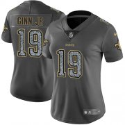 Wholesale Cheap Nike Saints #19 Ted Ginn Jr Gray Static Women's Stitched NFL Vapor Untouchable Limited Jersey
