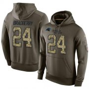 Wholesale Cheap NFL Men's Nike Carolina Panthers #24 James Bradberry Stitched Green Olive Salute To Service KO Performance Hoodie
