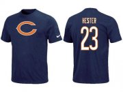 Wholesale Cheap Nike Chicago Bears #23 Devin Hester Name & Number NFL T-Shirt Blue