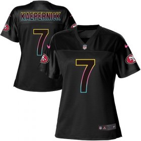 Wholesale Cheap Nike 49ers #7 Colin Kaepernick Black Women\'s NFL Fashion Game Jersey