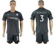 Wholesale Cheap Chelsea #3 Marcos A. Black Soccer Club Jersey