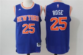 Wholesale Cheap Men\'s New York Knicks #25 Derrick Rose Blue Revolution 30 Swingman Basketball Jersey