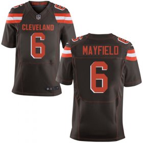 Wholesale Cheap Nike Browns #6 Baker Mayfield Brown Team Color Men\'s Stitched NFL Elite Jersey