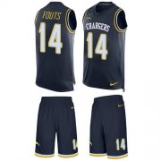 Wholesale Cheap Nike Chargers #14 Dan Fouts Navy Blue Team Color Men's Stitched NFL Limited Tank Top Suit Jersey