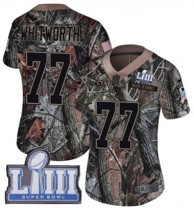 Wholesale Cheap Nike Rams #77 Andrew Whitworth Camo Super Bowl LIII Bound Women\'s Stitched NFL Limited Rush Realtree Jersey