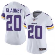 Wholesale Cheap Nike Vikings #20 Jeff Gladney White Women's Stitched NFL Vapor Untouchable Limited Jersey