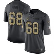 Wholesale Cheap Nike Dolphins #68 Robert Hunt Black Men's Stitched NFL Limited 2016 Salute to Service Jersey