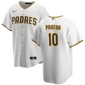 Cheap Men\'s San Diego Padres #10 Jurickson Profar White Cool Base Baseball Stitched Jersey