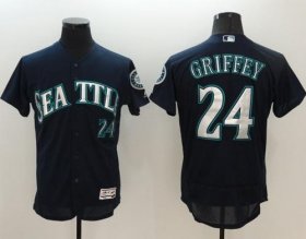 Wholesale Cheap Mariners #24 Ken Griffey Navy Blue Flexbase Authentic Collection Stitched MLB Jersey