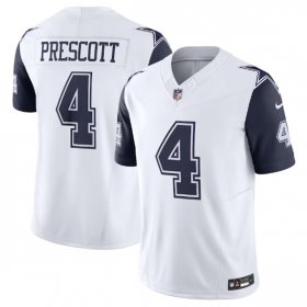 Wholesale Cheap Men\'s Dallas Cowboys #4 Dak Prescott Thanksgiving White 2023 F.U.S.E. Vapor Limited Stitched Football Jersey